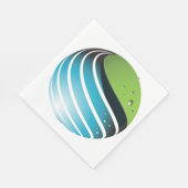 Abstrakt Grün und Blau Globe Moderne Erde Serviette (Ecke)