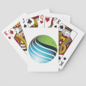 Abstrakt Grün und Blau Globe Moderne Erde Spielkarten (Rückseite)