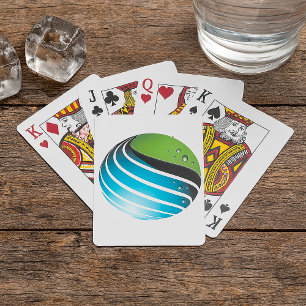 Abstrakt Grün und Blau Globe Moderne Erde Spielkarten