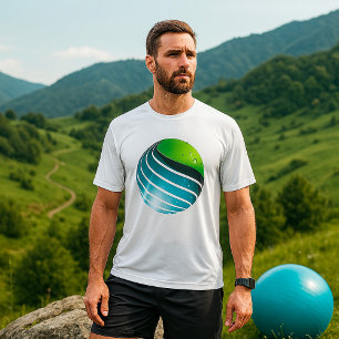 Abstrakt Grün und Blau Globe Moderne Erde T-Shirt
