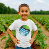 Abstrakt Grün und Blau Globe Moderne Erde T-Shirt