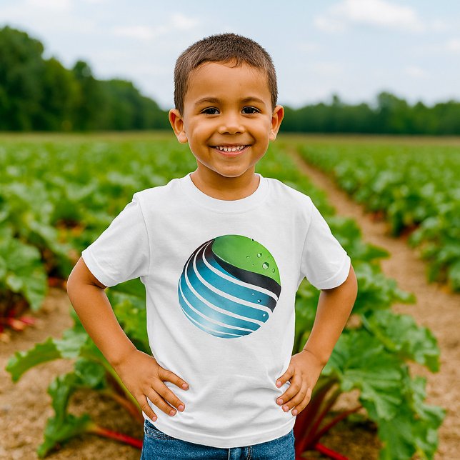 Abstrakt Grün und Blau Globe Moderne Erde T-Shirt (Von Creator hochgeladen)