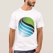 Abstrakt Grün und Blau Globe Moderne Erde T-Shirt (Vorderseite)