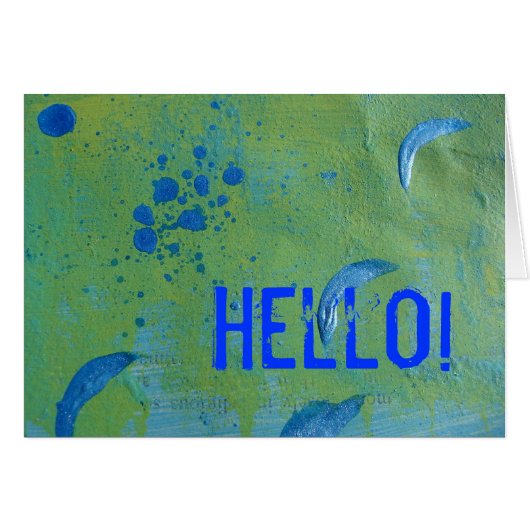 Abstrakt Grün und Blau, Hallo! (Vorderseite (Horizontal))