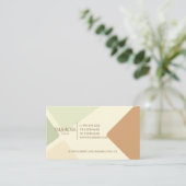 Abstrakt grün und neutral geschärft visitenkarte (Stehend Vorderseite)