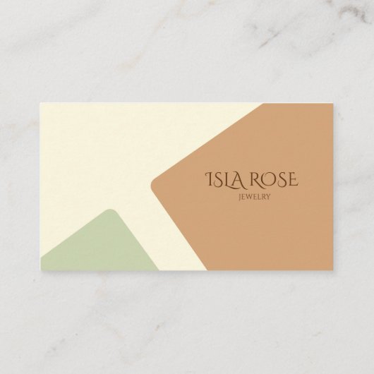 Abstrakt grün und neutral geschärft visitenkarte (Rückseite)