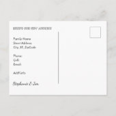 Abstrakt grün und orange-blütige neue Adresse Postkarte (Rückseite)