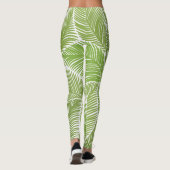 Abstrakt grüne Blüte, nahtloser Hintergrund. Leggings (Rückseite)