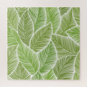 Abstrakt grüne Blüte, nahtloser Hintergrund. Puzzle