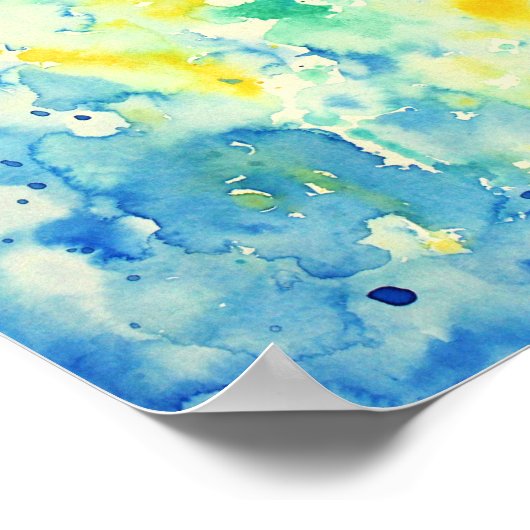 Abstrakt grüne Farbe für Aquarellbilder Poster (Ecke)