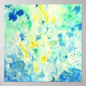 Abstrakt grüne Farbe für Aquarellbilder Poster (Vorne)