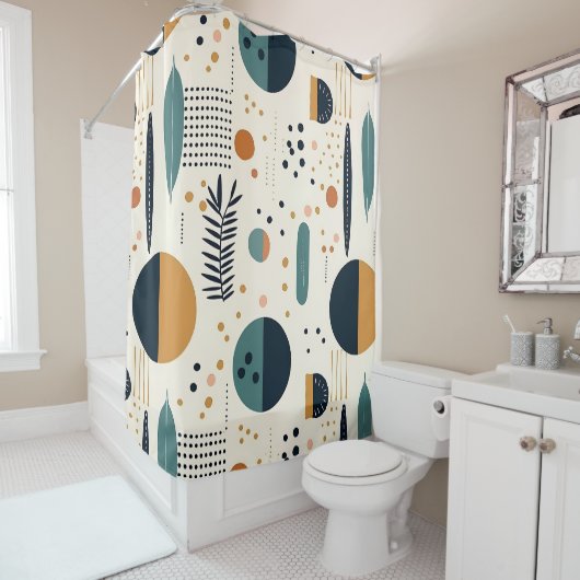 Abstrakt-grüne Orangenringe Duschvorhang (Beispiel)