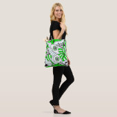 Abstrakt-grüner Schwarzer Schmetterling Flügel Tasche (Am Model)
