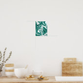 Abstrakt-grüner und weißer Marmorwirbel Poster (Küche)