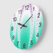 Abstrakt grünes Lila Fraktal Große Wanduhr (Winkel)