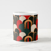 Abstrakt grünes Orange White Jumbo-Tasse (Vorderseite)