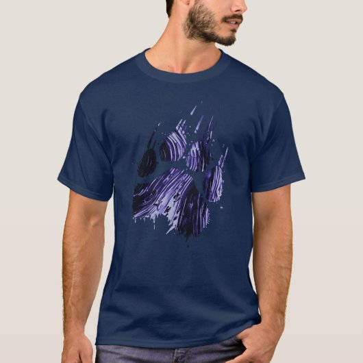 Abstrakt Grunge Blue Grizzly Bär Paw Claw T-Shirt (Vorderseite)