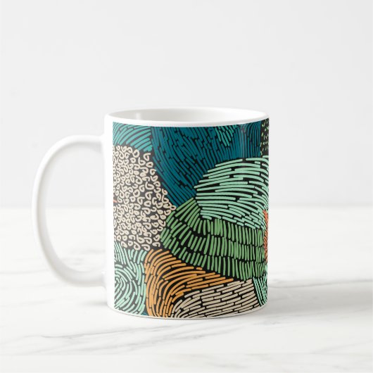 Abstrakt Grunge: Nahtloses Muster. Kaffeetasse (Links)
