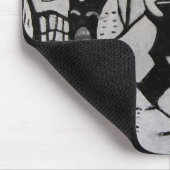 ABSTRAKT GUITARIST SCHWARZ-WEISS MOUSEPAD (Ecke)