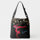 Abstrakt Gymnast Gold Stars Personalisierte Tasche (Vorderseite)