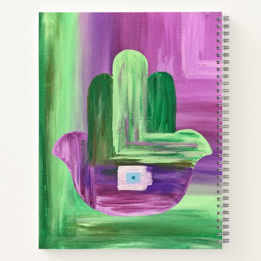 Abstrakt Hamsa-Notebook Notizblock (Rückseite)