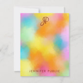 Abstrakt Handgeschriebenes Monogramm in benutzerde Mitteilungskarte (Vorderseite)