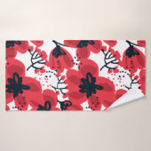 Abstrakt handgezeichnete rote Blume nahtlos Badehandtuch (Badehandtuch)