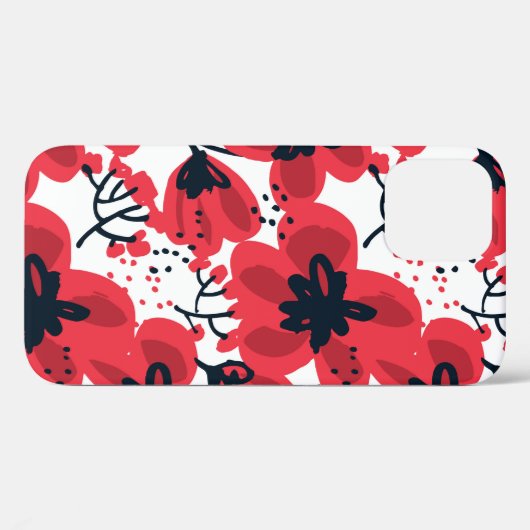 Abstrakt handgezeichnete rote Blume nahtlos Muster Case-Mate iPhone Hülle (Rückseite (Horizontal))