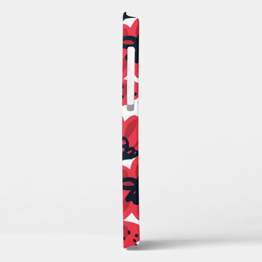 Abstrakt handgezeichnete rote Blume nahtlos Muster Case-Mate iPhone Hülle (Rückseite / Links)