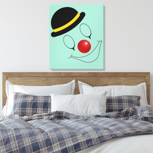 Abstrakt Happy Face Clown Entertainer Leinwanddruck (Insitu (Schlafzimmer))