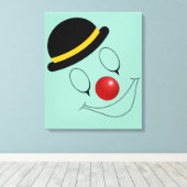 Abstrakt Happy Face Clown Entertainer Leinwanddruck (Insitu (Holzboden))
