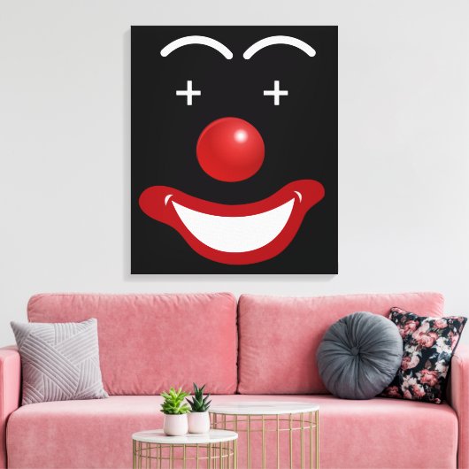 Abstrakt Happy Face Clown Leinwanddruck (Insitu (Wohnzimmer))