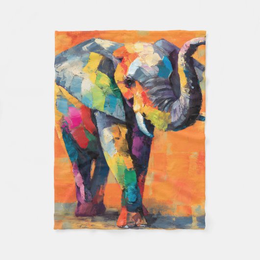 Abstrakt Happy Rainbow Elephant Fleecedecke (Vorderseite)
