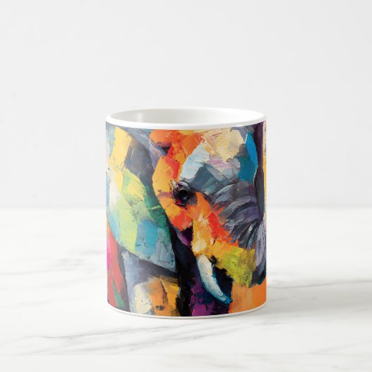 Abstrakt Happy Rainbow Elephant Kaffeetasse (Mittel)