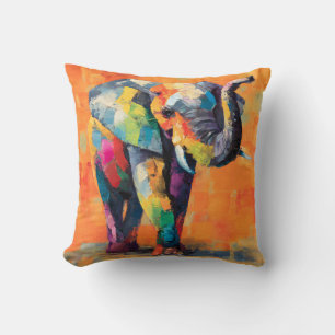 Abstrakt Happy Rainbow Elephant Kissen