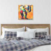 Abstrakt Happy Rainbow Elephant Leinwanddruck (Insitu (Schlafzimmer))