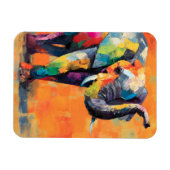 Abstrakt Happy Rainbow Elephant Magnet (Horizontal)