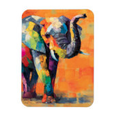 Abstrakt Happy Rainbow Elephant Magnet (Vertikal)