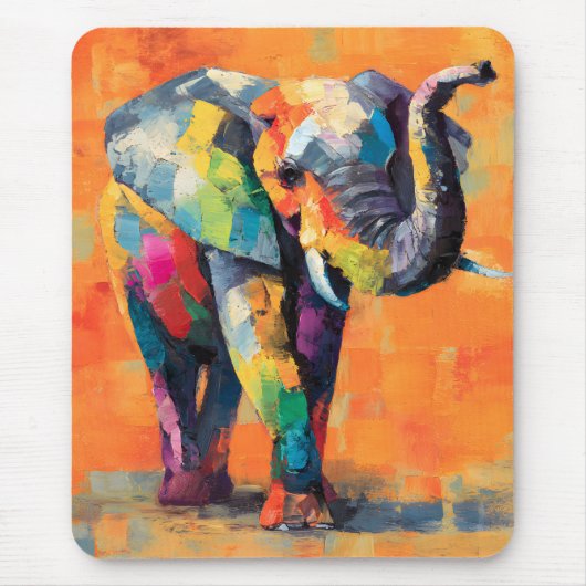 Abstrakt Happy Rainbow Elephant Mousepad (Vorne)