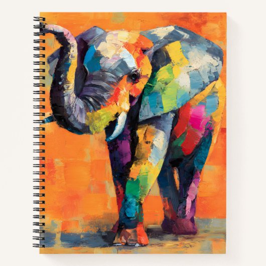 Abstrakt Happy Rainbow Elephant Notizblock (Vorderseite)