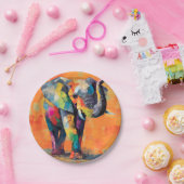 Abstrakt Happy Rainbow Elephant Pappteller (Party)