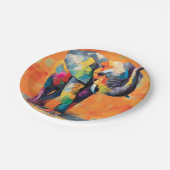 Abstrakt Happy Rainbow Elephant Pappteller (Schrägansicht)