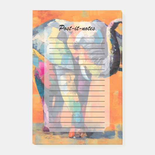 Abstrakt Happy Rainbow Elephant Post-it Klebezettel (Vorderseite)