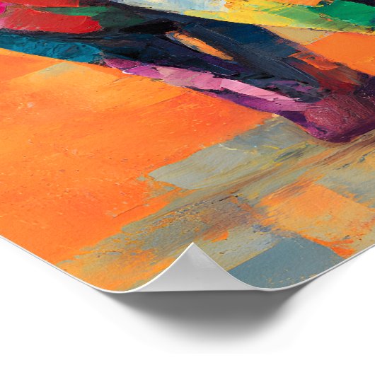 Abstrakt Happy Rainbow Elephant Poster (Ecke)