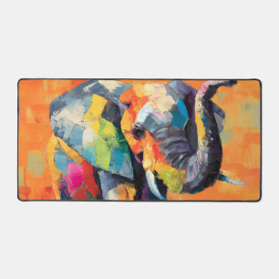Abstrakt Happy Rainbow Elephant Schreibtischunterlage
