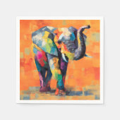 Abstrakt Happy Rainbow Elephant Serviette (Vorderseite)