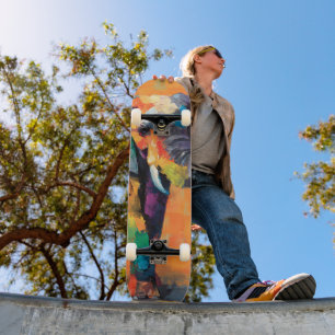 Abstrakt Happy Rainbow Elephant Skateboard