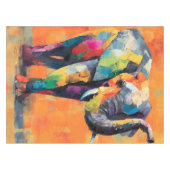 Abstrakt Happy Rainbow Elephant Tischdecke (Vorderseite (Horizontal))