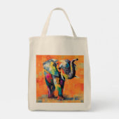 Abstrakt Happy Rainbow Elephant Tragetasche (Rückseite)