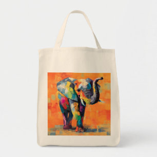 Abstrakt Happy Rainbow Elephant Tragetasche